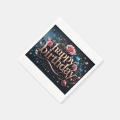 ローズゴールドの誕生日　豪華で優雅な　贅沢な スタンダードカクテルナプキン (角)