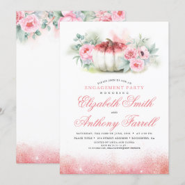 ローズゴールドの輝きが秋のエンゲージメントパーティーを祝福 招待状