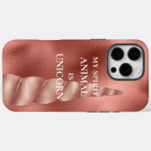 ローズゴールドの輝きユニコーン Case-Mate iPhoneケース (裏面 (横))