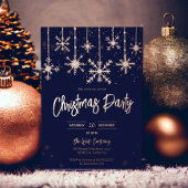 ローズゴールドの雪のエレガントなクリスマス企業ホリデー 箔招待状