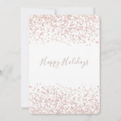 ローズゴールドの雪の結晶があしらわれた企業のホリデーパーティー 招待状 (裏面)