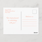 ローズゴールドの雪の結晶 誕生日パーティー ポストカード (裏面)