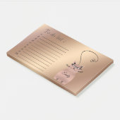 ローズゴールドの面白いかわいい漫画の猫「やることリスト」 ポストイット (アングル)