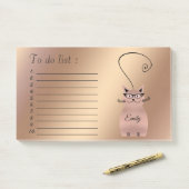 ローズゴールドの面白いかわいい漫画の猫「やることリスト」 ポストイット (デスク)