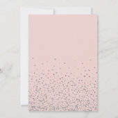 ローズゴールドの風船とシルバーのグリッターが輝くスイート16パーティーのお誘い 招待状 (裏面)