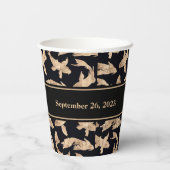 ローズゴールドの鯉の魚のバナー 結婚式の日 パーティー 紙コップ (裏面)