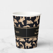 ローズゴールドの鯉の魚のバナー 結婚式の日 パーティー 紙コップ (右)