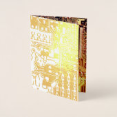 ローズゴールドのPCB基板 電子回路プリントアート 箔カード (正面)