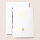 ローズゴールドのPCB基板 電子回路プリントアート 箔カード (裏面封筒付き)