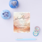 ローズゴールドアーストーネ水の色のリハーサルディナー チラシ (シングル)