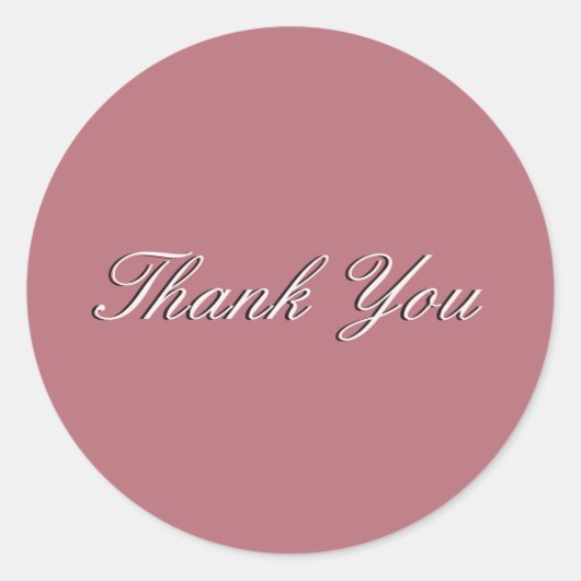ローズゴールドカラーのミニマルでプロフェッショナルなお礼メッセージ ラウンドシール (正面)