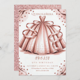 ローズゴールドグリッターのキンセアニエラ 招待状