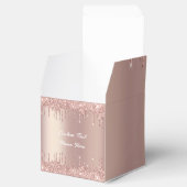 ローズゴールドグリッターカスタムテキストギフトまたは好意ボックス フェイバーボックス (オープン)