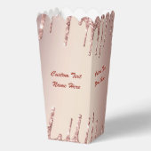 ローズゴールドグリッターカスタムテキスト名ポップコーンボックス フェイバーボックス (裏面)