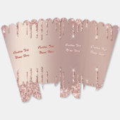 ローズゴールドグリッターカスタムテキスト名ポップコーンボックス フェイバーボックス (見開き)