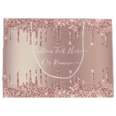 ローズゴールドグリッターギフトバッグ オーダーメッセージ付き ラージペーパーバッグ (裏面)