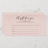 ローズゴールドグリッターギフト証明書 (正面/裏面)