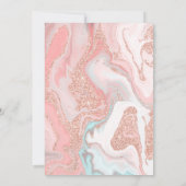 ローズゴールドグリッターコーラルピンク大理石スイート16 招待状 (裏面)