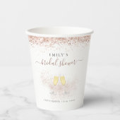 ローズゴールドグリッターシャンパン名 ブライダルシャワー 紙コップ (正面)