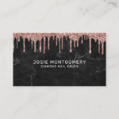 ローズゴールドグリッターネイルテクニシャン 名刺 (正面)