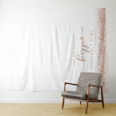 ローズゴールドグリッター名前ウェディング写真背景 タペストリー (インサイチュ(横))