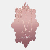 ローズゴールドグリッター名前クリスマスオーナメントカード オーナメントカード (右)