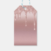 ローズゴールドグリッター垂れる 21歳の誕生日 ギフトタグ (裏面)