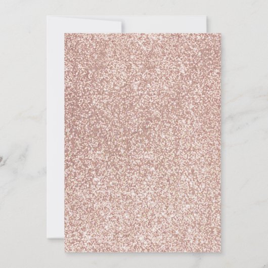 ローズゴールドグリッター洗礼名付け 招待状 (裏面)