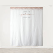 ローズゴールドグリッター21歳の誕生日背景写真 タペストリー (正面)