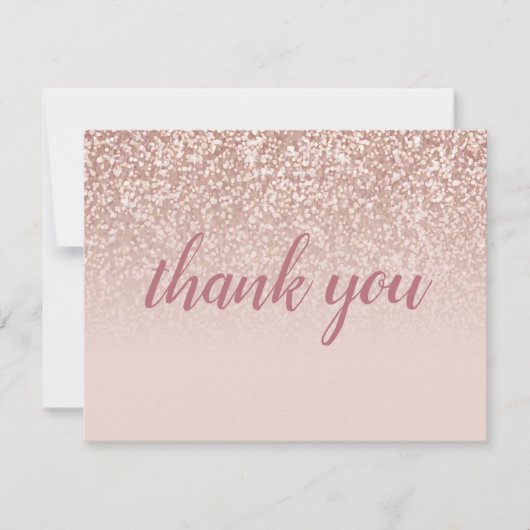 ローズゴールドグリッター ビジネス サンクス ディスカウントカード (正面)