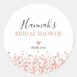 ローズゴールドグリッター ブライダルシャワー サンクス ラウンドシール