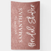 ローズゴールドグリッター ブライダルシャワー 横断幕 (縦)