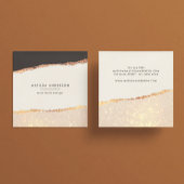 ローズゴールドグリッター ブラックピンク モダン スクエア名刺