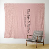 ローズゴールドグリッター ブラッシュ ウェディング バックドロップ テペストリー タペストリー (インサイチュ(横))