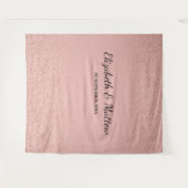 ローズゴールドグリッター ブラッシュ ウェディング バックドロップ テペストリー タペストリー (正面(横))