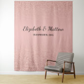 ローズゴールドグリッター ブラッシュ ウェディング バックドロップ テペストリー タペストリー (インサイチュ)
