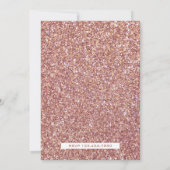 ローズゴールドグリッター プリンセス ファースト バースデー インビテーション (裏面)