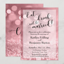 ローズゴールドグリッター ボケで Eat Drink and Be Married