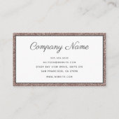 ローズゴールドグリッター ラグジュアリー スクリプト ビジネス カード (裏面)