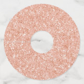 ローズゴールドグリッター ワイングラスタグ (正面)