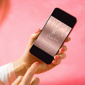 ローズゴールドグリッター 50歳の誕生日パーティー 招待状