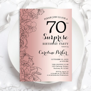 ローズゴールドサプライズ 70歳の誕生日パーティー 招待状