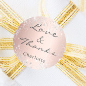 ローズゴールドシルバーグリッターダストモノグラムありがとう ラウンドシール