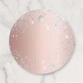 ローズゴールドシルバーグリッター モノグラム 名前 スクリプト フェイバータグ (裏面)