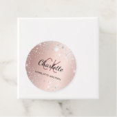 ローズゴールドシルバーグリッター モノグラム 名前 スクリプト フェイバータグ (インサイチュ)