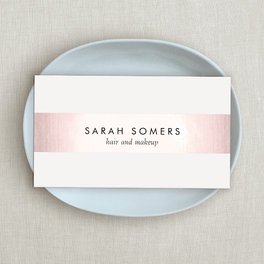 ローズゴールドストライプ　エレガントスタイリッシュ　モダン 名刺