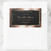 ローズゴールドスパークルグリッター フレーム グラム プロダクトラベル 長方形シール (バッグ)