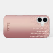 ローズゴールドスパークル iPhone 16ケース (裏面横)