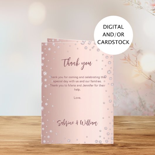 ローズゴールドダイヤモンド写真ウェルカムプログラムメニュー 招待状