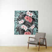 ローズゴールドトロピカルエレガントボタニカルアイランドルアウ タペストリー (インサイチュ)